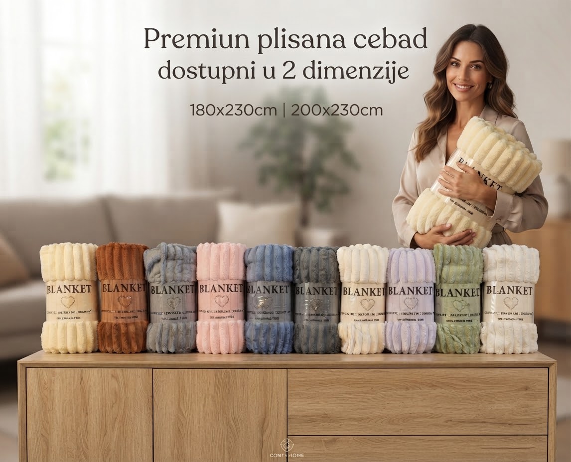 Premium Plišano Rebrasto Ćebe – Vaša Oaza Mekoće i Topline – 150x200cm i 200x220cm