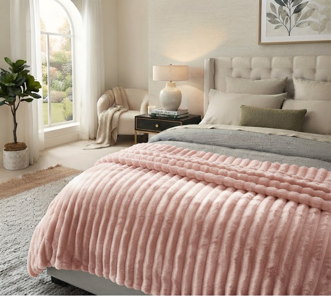 Premium Plišano Rebrasto Ćebe – Vaša Oaza Mekoće i Topline – 150x200cm i 200x220cm