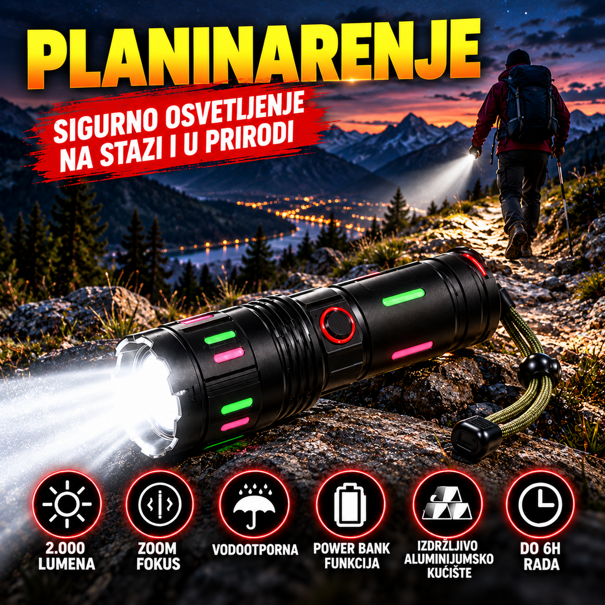 Planinarenje: snažno LED osvetljenje staza i prirode