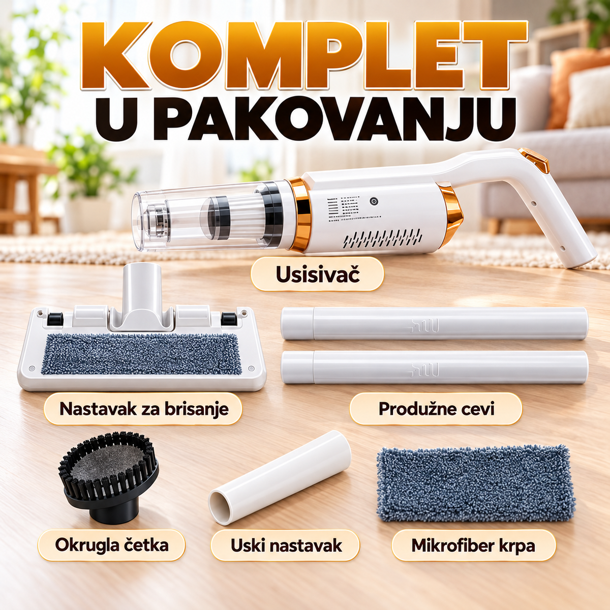 Usisivač i Briško 2 u 1 - komplet dodataka
