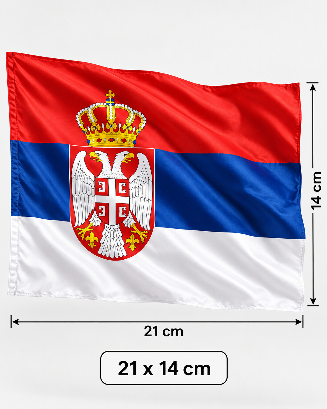Zastava Srbije dimenzije 21 x 14 cm