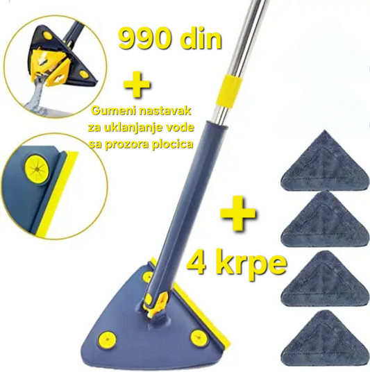 Trouglasti mop sa 4 krpe i nastavkom