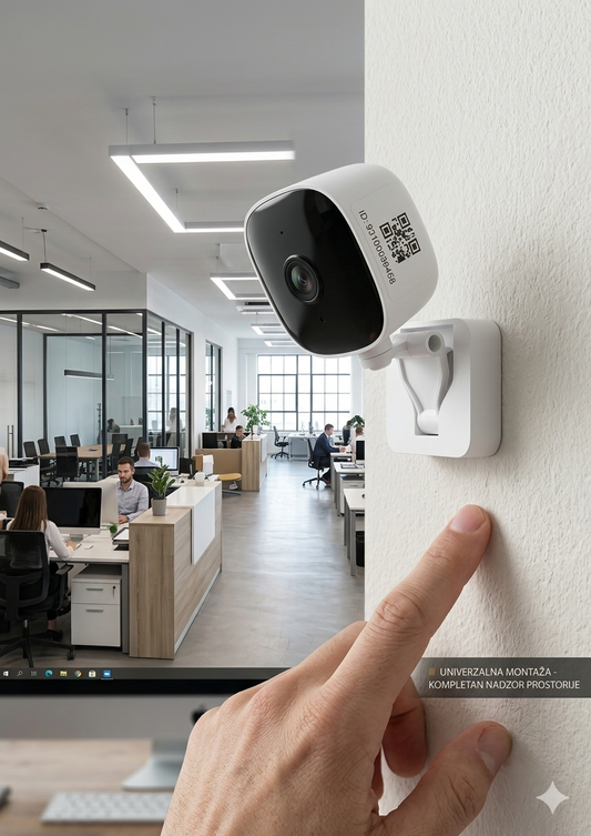 MINI Wi-Fi KAMERA 2-u-1: Sa Držačem i Montažom na Staklo + Adapter + USB Kabl