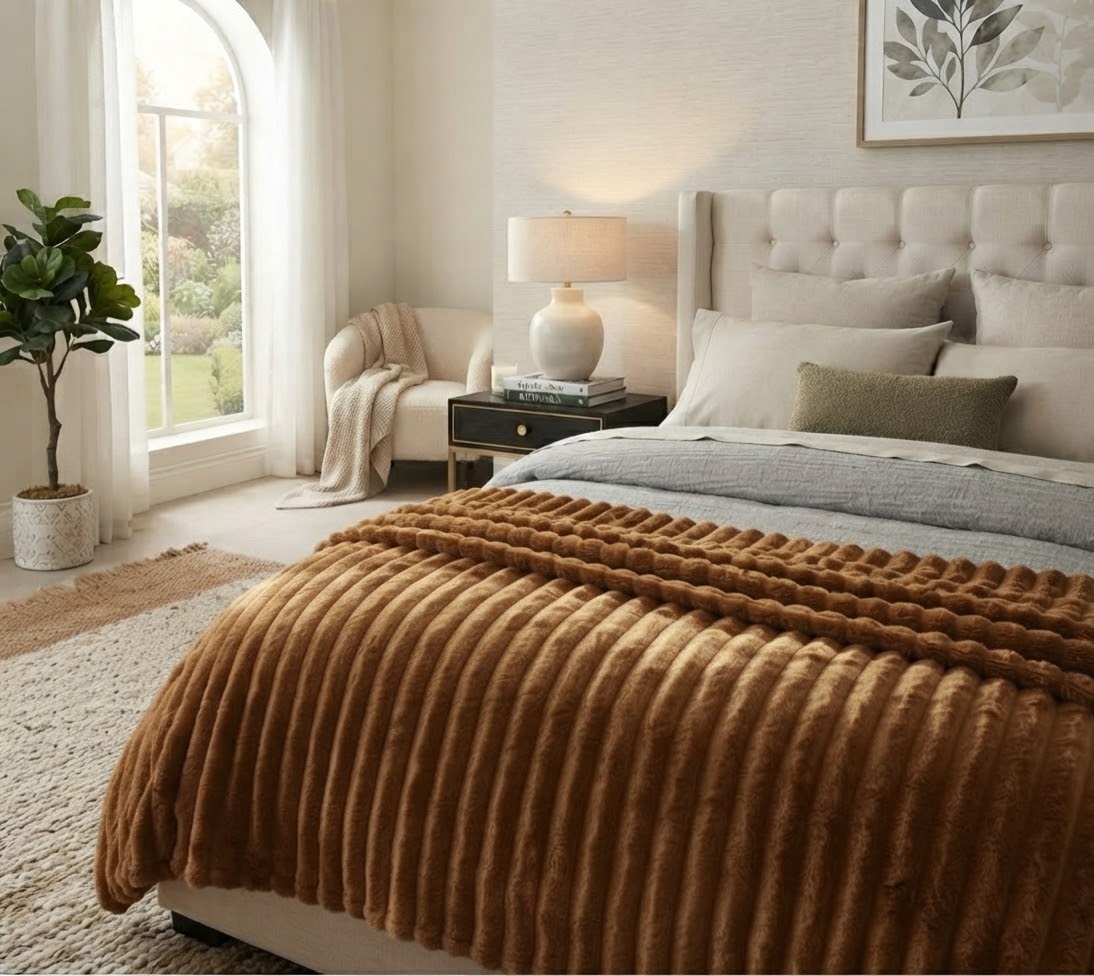 Premium Plišano Rebrasto Ćebe – Vaša Oaza Mekoće i Topline – 150x200cm i 200x220cm