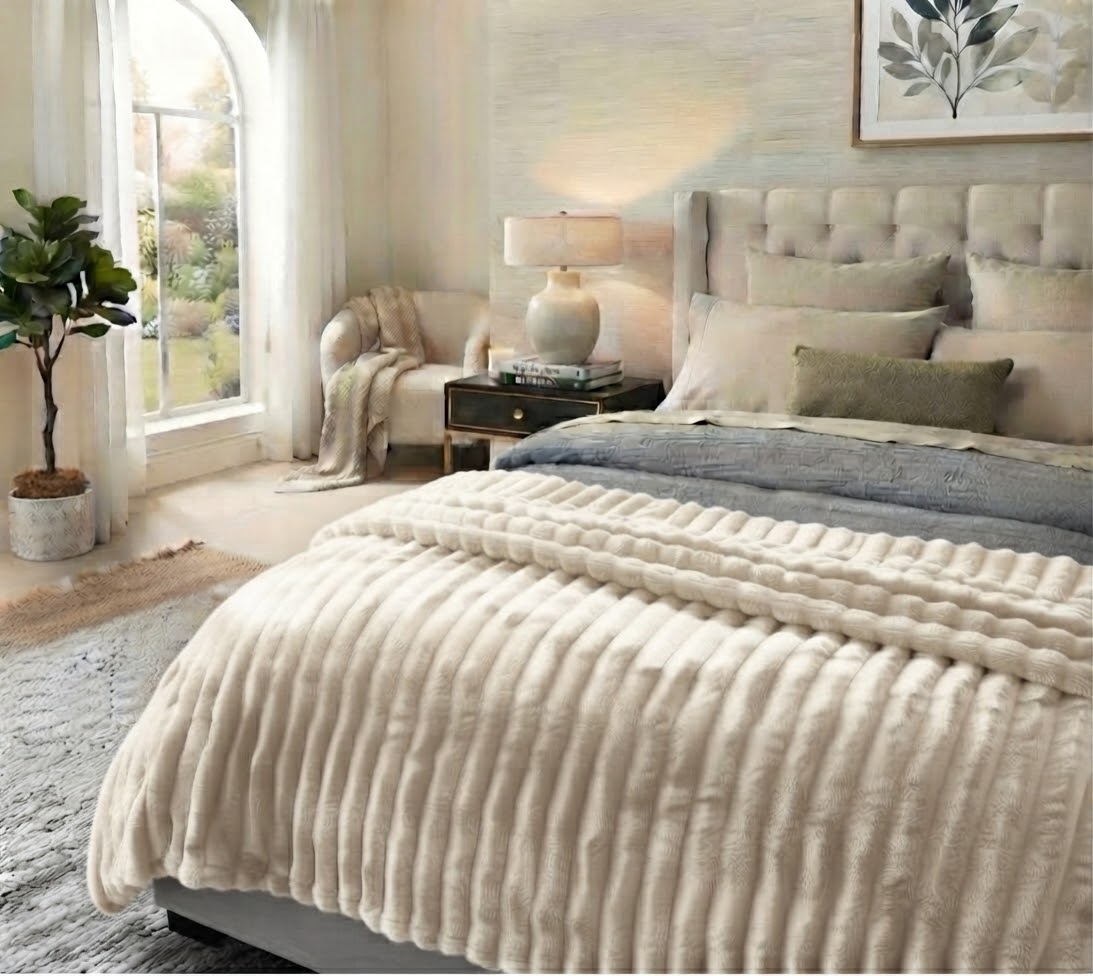 Premium Plišano Rebrasto Ćebe – Vaša Oaza Mekoće i Topline – 150x200cm i 200x220cm