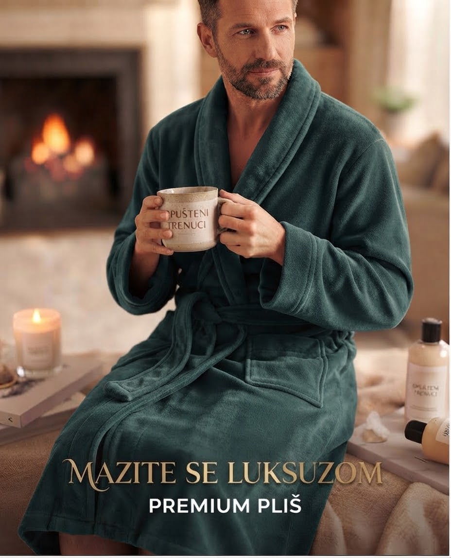 Premium plišani bade mantil