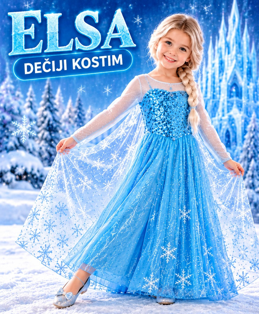 Kostim Elsa – devojčica u haljini