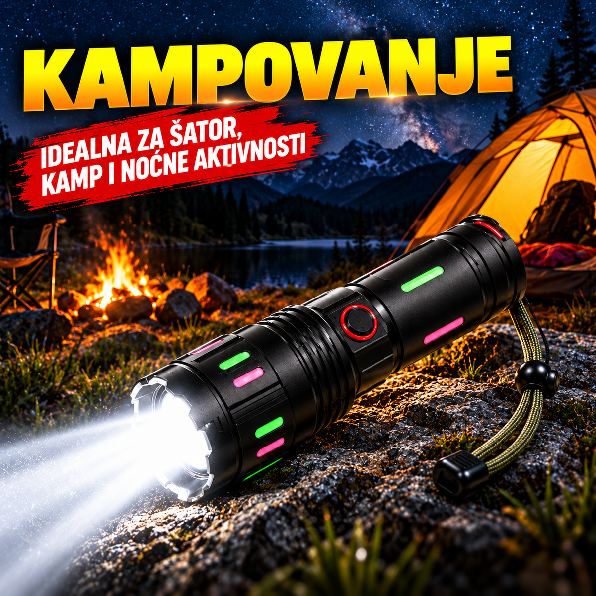 Kampovanje: LED lampa za osvetljenje šatora i kampa noću